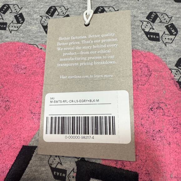 NWT Everlane L ReTrack Sweatshirt Oversized Recycled‎ Earth Day Gray Soft $98 - Picture 9 of 13